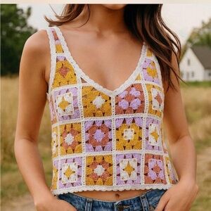 Boho crochet tank